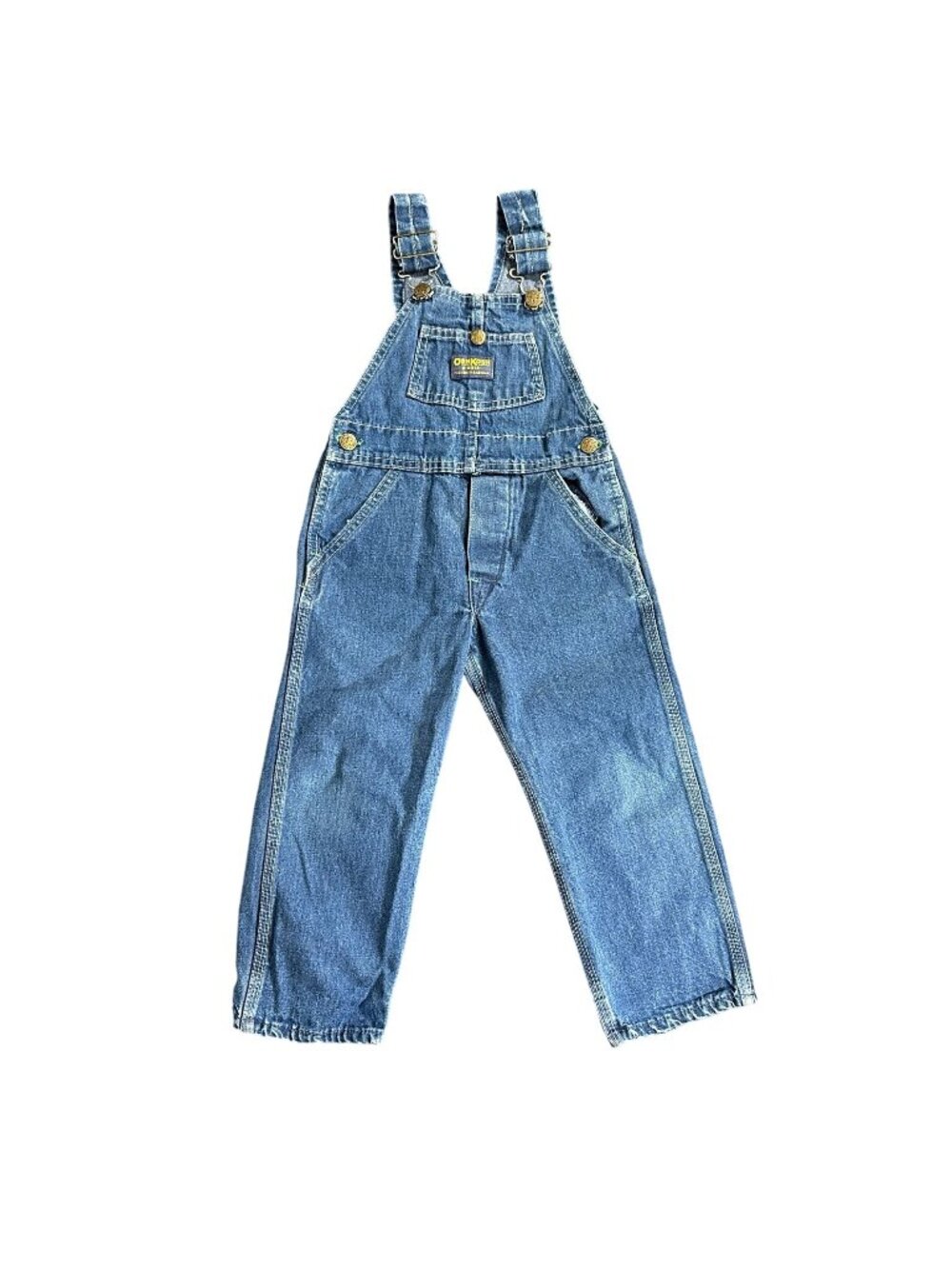 Vintage OSHKOSH B GOSH Bib Overalls Toddler Size 4 Blue Denim Vestbak Snap